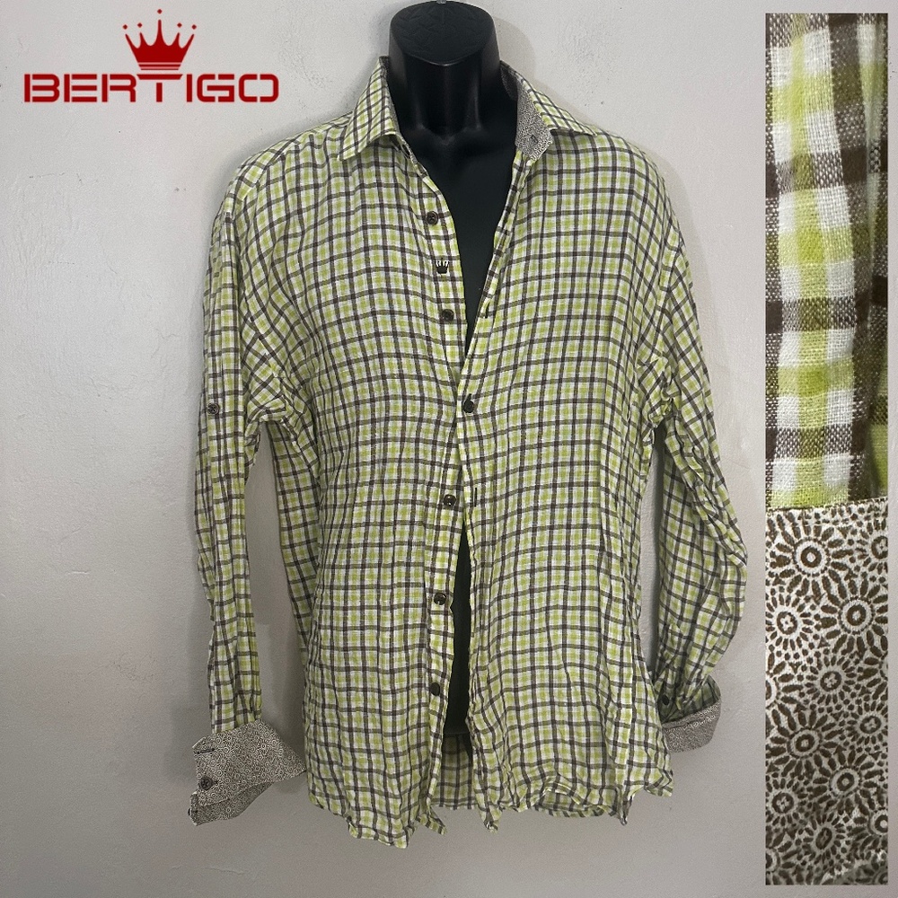 Bertigo Contrast Long Sleeve Shirt XL Bertigo size #5 Gently worn 100% cotton